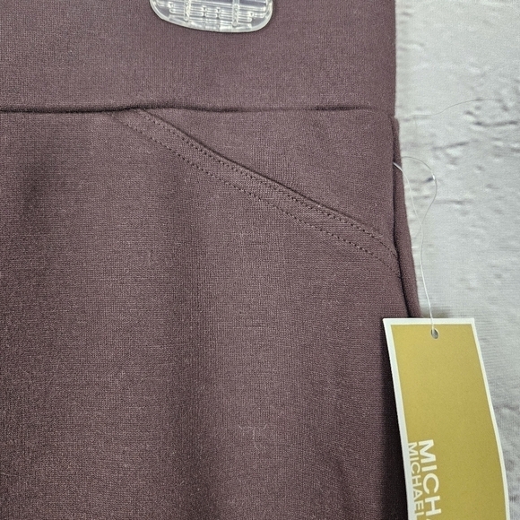 Michael Michael Kors Straight Pull On High Rise NWT Brown Pants Medium - Picture 4 of 12